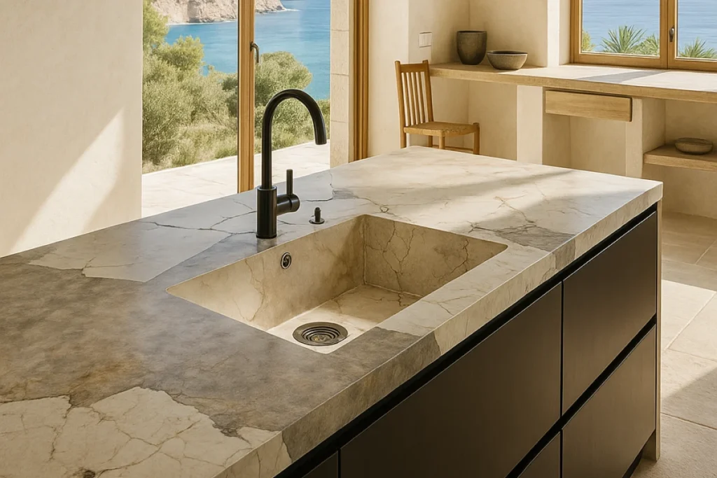 piques de marbre, granit, porcellànic i quars